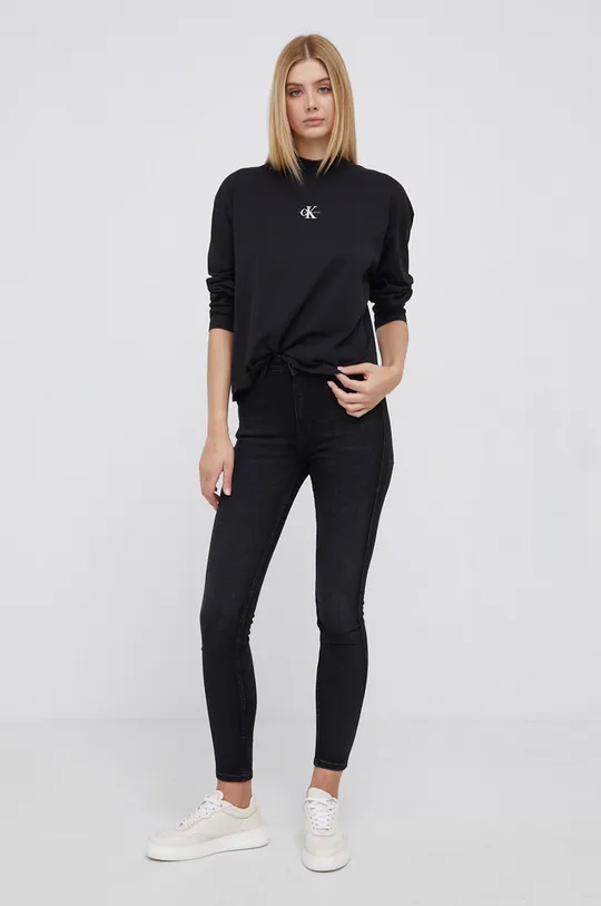 Calvin Klein Jeans Longsleeve bawełniany J20J216773.4890 czarny