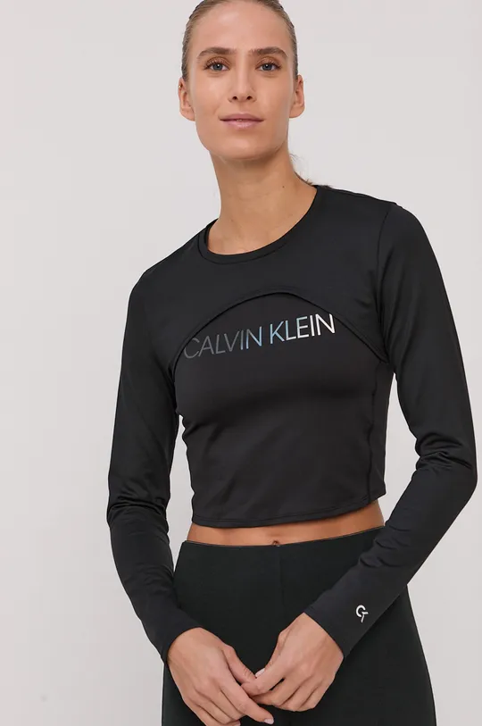 crna Majica dugih rukava Calvin Klein Performance Ženski