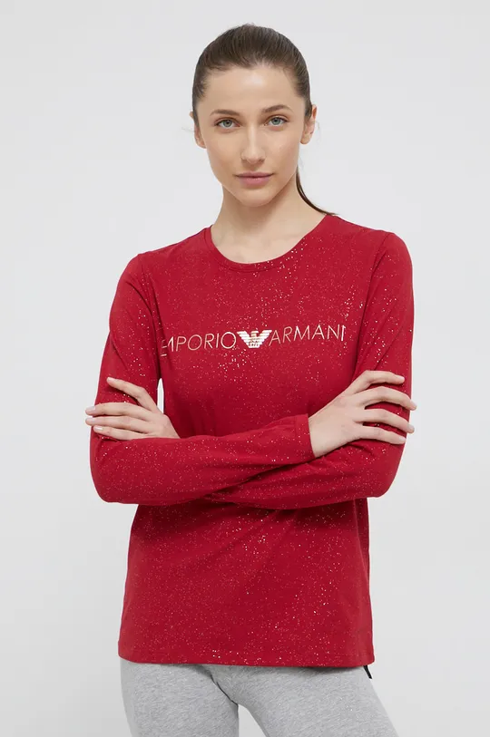 červená Pyžamové tričko s dlhým rukávom Emporio Armani Underwear Dámsky