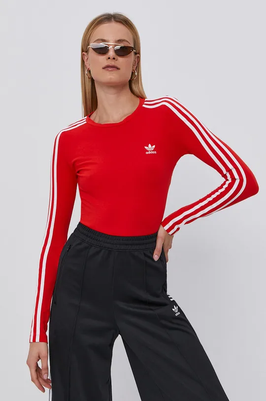 crvena Majica dugih rukava adidas Originals Ženski