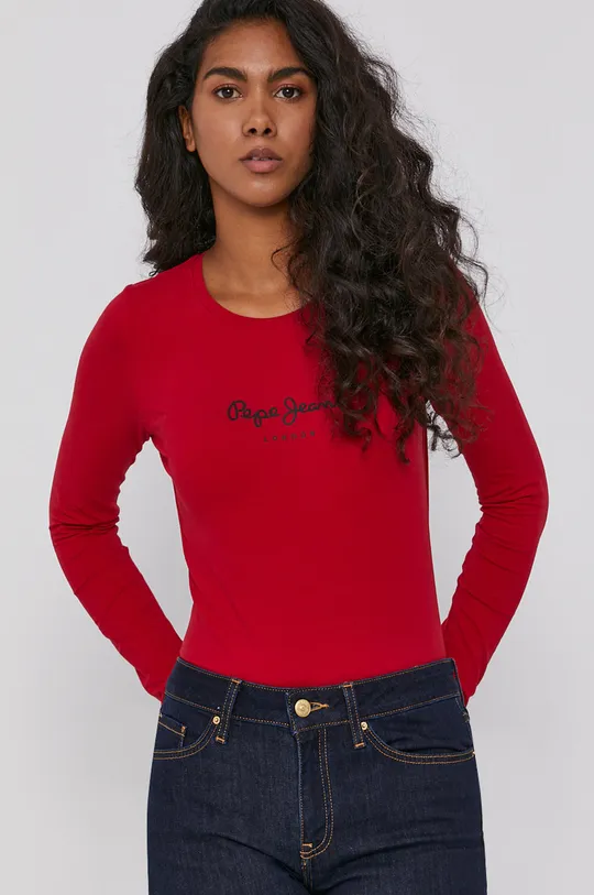κόκκινο Longsleeve Pepe Jeans NEW VIRGINIA LS Γυναικεία