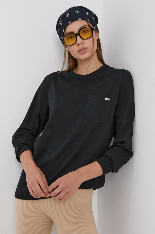 Vans - Longsleeve bawełniany czarny