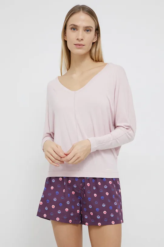 ροζ Πουκάμισο μακρυμάνικο πιτζάμας Calvin Klein Underwear Γυναικεία
