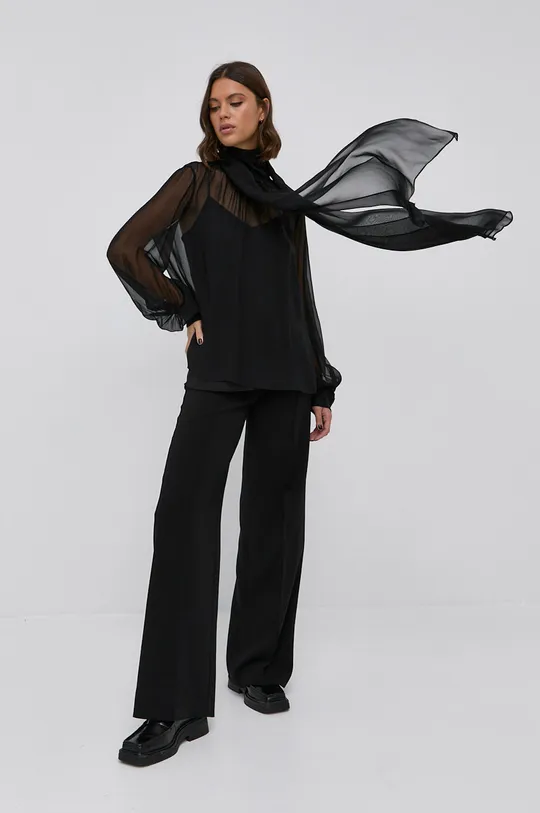 μαύρο Μεταξωτή μπλούζα Karl Lagerfeld Γυναικεία