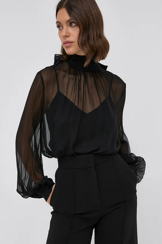 чорний Шовкова блузка Karl Lagerfeld