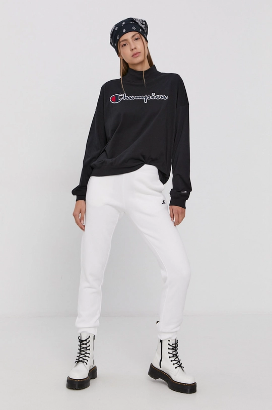 Champion Longsleeve bawełniany 114473 czarny