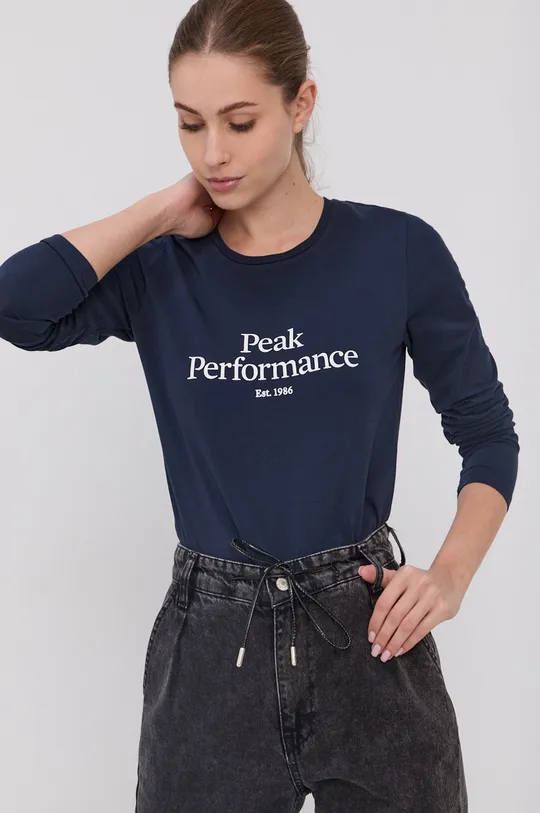 mornarsko plava Majica dugih rukava Peak Performance Ženski