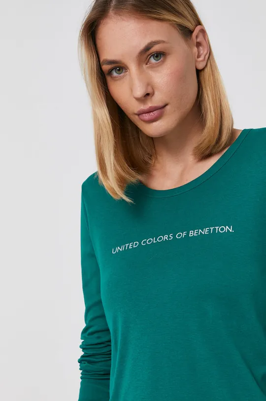 zöld United Colors of Benetton pamut hosszúujjú