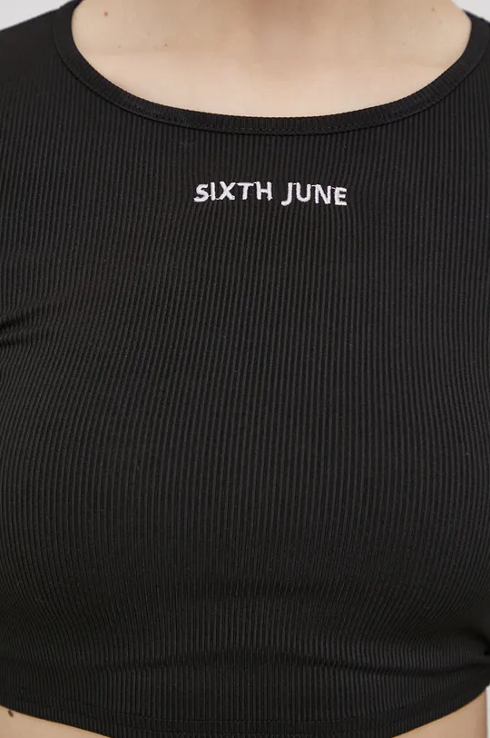 čierna Tričko s dlhým rukávom Sixth June