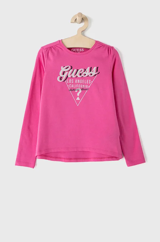 różowy Guess Longsleeve dziecięcy Dziewczęcy