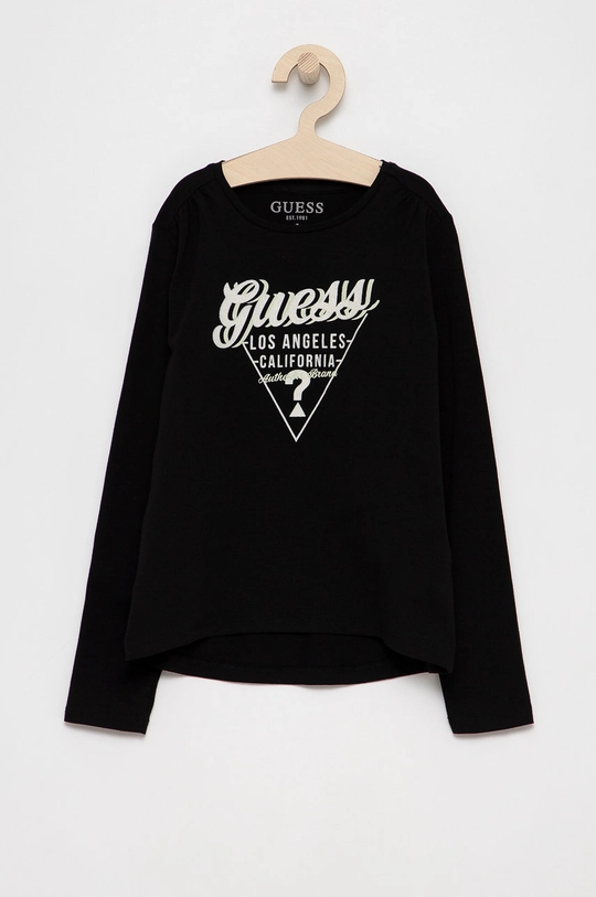 czarny Guess Longsleeve dziecięcy Dziewczęcy