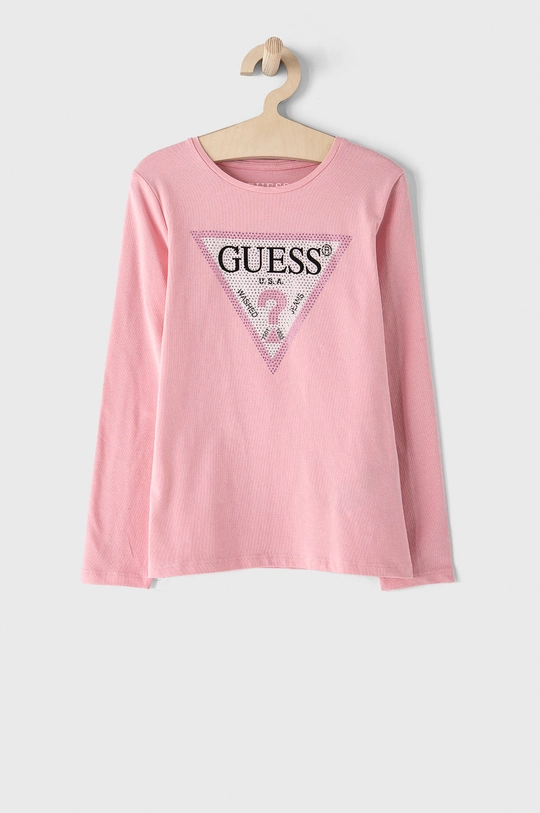 розовый Детский лонгслив Guess Для девочек