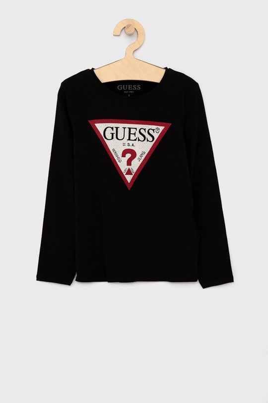 чёрный Детский лонгслив Guess Для девочек