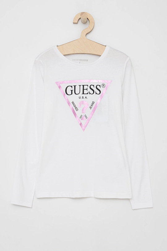 белый Детский лонгслив Guess Для девочек