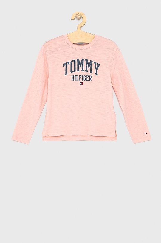 różowy Tommy Hilfiger Longsleeve dziecięcy Dziewczęcy