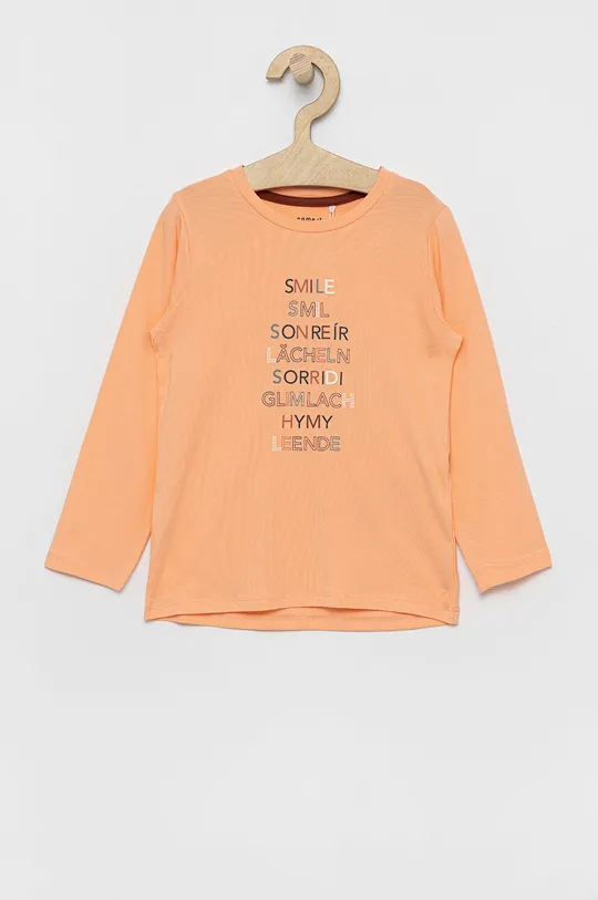 oranžová Detské tričko s dlhým rukávom Name it Dievčenský