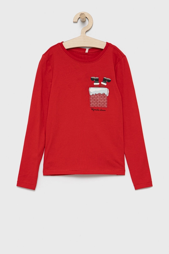 czerwony Kids Only Longsleeve bawełniany dziecięcy Dziewczęcy