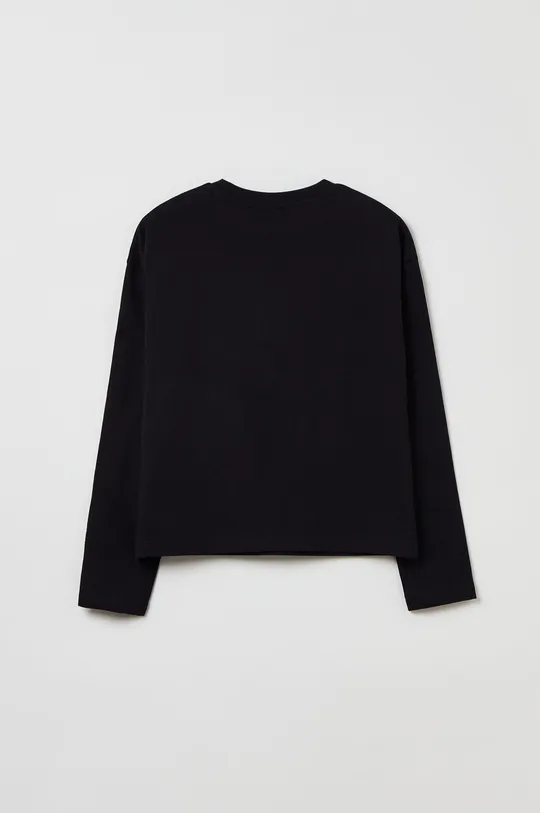 Detská bavlnená košeľa s dlhým rukávom OVS čierna