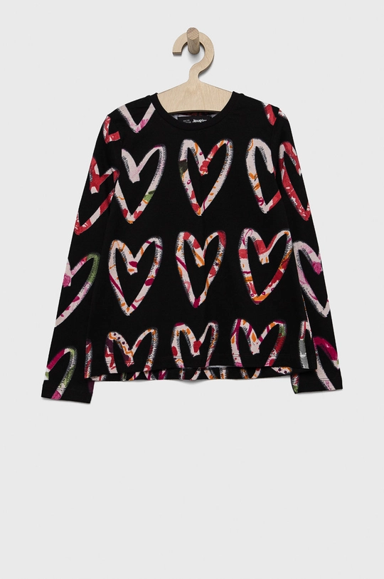 Desigual Longsleeve bawełniany dziecięcy 21WGTK14 czarny