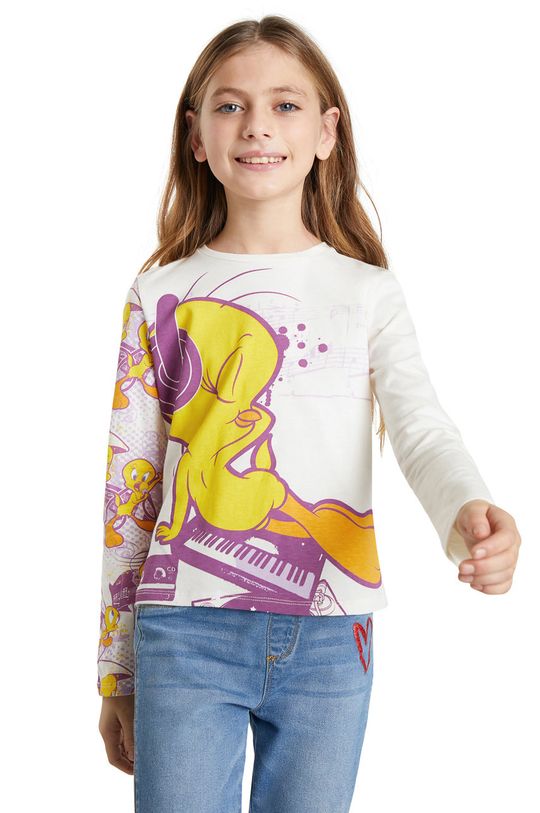Detská bavlnená košeľa s dlhým rukávom Desigual Dievčenský