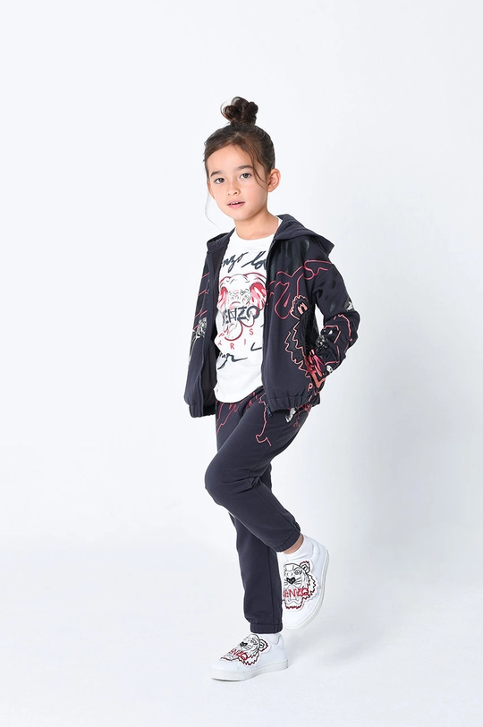 beżowy Kenzo Kids Longsleeve bawełniany dziecięcy Dziewczęcy