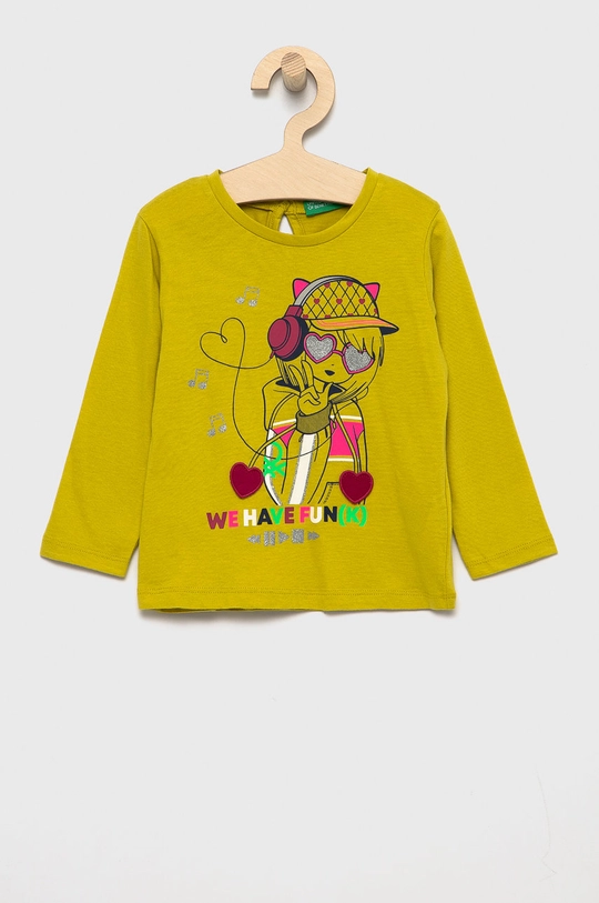 zielony United Colors of Benetton Longsleeve dziecięcy Dziewczęcy