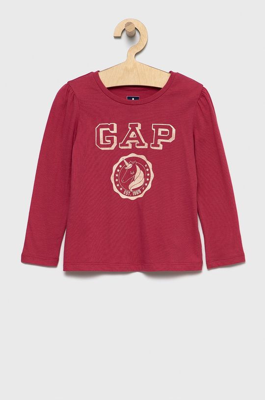 růžová Dětská bavlněná košile s dlouhým rukávem GAP Dívčí