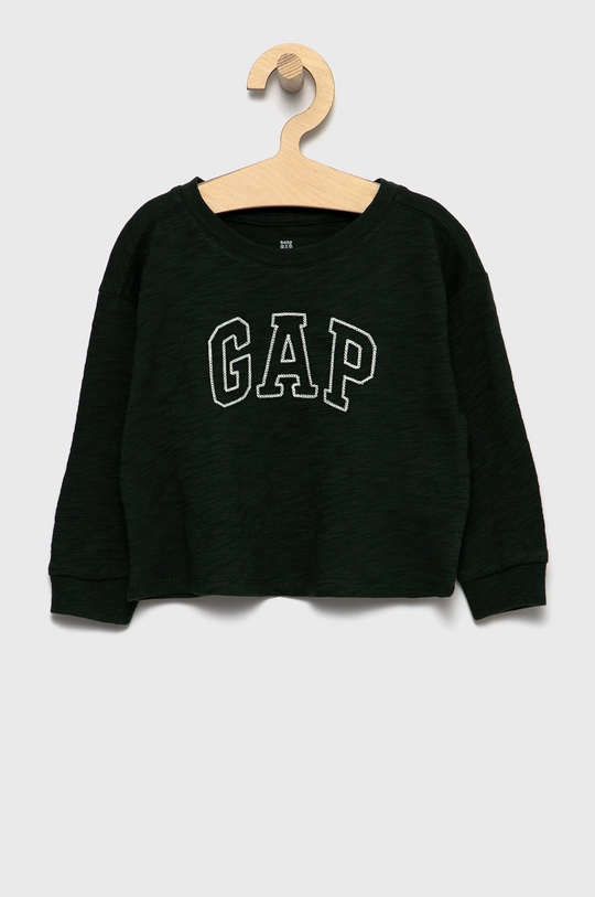 zielony GAP Longsleeve bawełniany dziecięcy Dziewczęcy