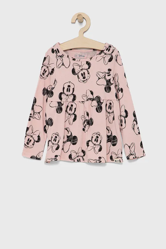 roza Dječja pamučna bluza GAP x Disney Za djevojčice