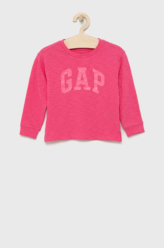ružová Detská bavlnená košeľa s dlhým rukávom GAP Dievčenský