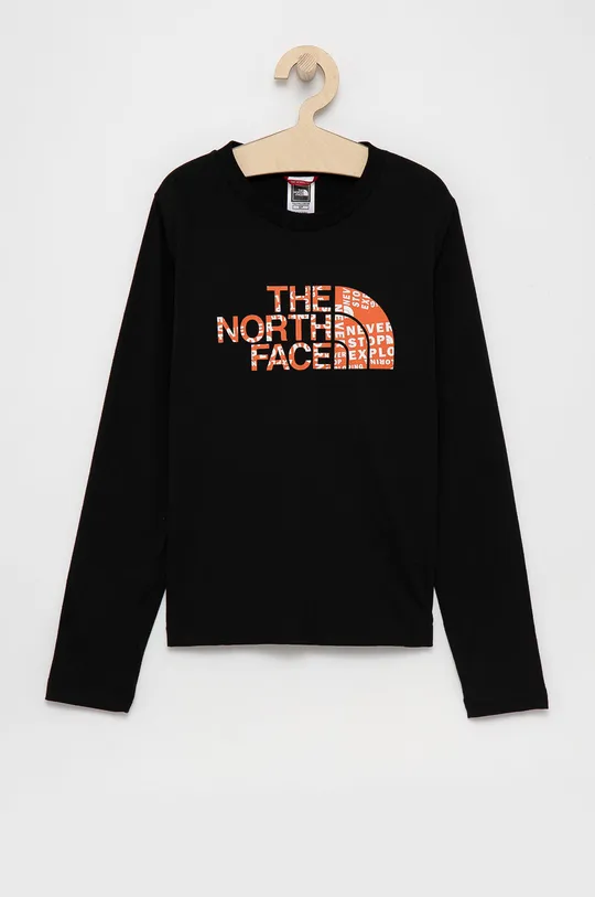 čierna Detské tričko s dlhým rukávom The North Face Detský