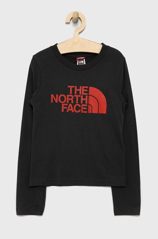 szary The North Face Longsleeve bawełniany dziecięcy Dziecięcy