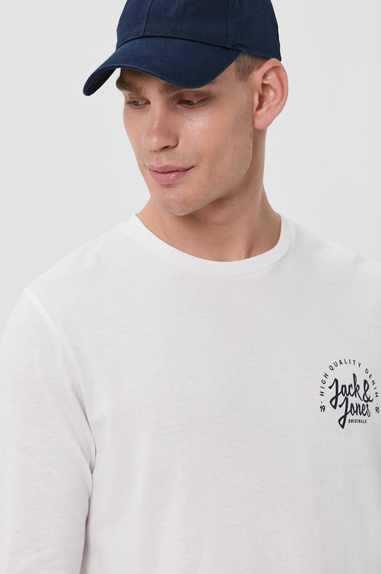 biały Jack & Jones Longsleeve Męski