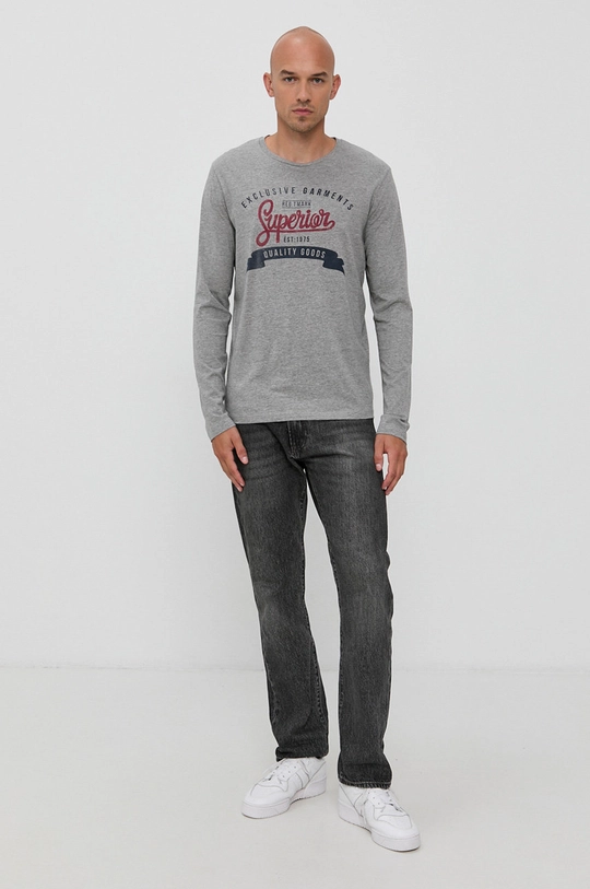 Produkt by Jack & Jones Longsleeve bawełniany szary