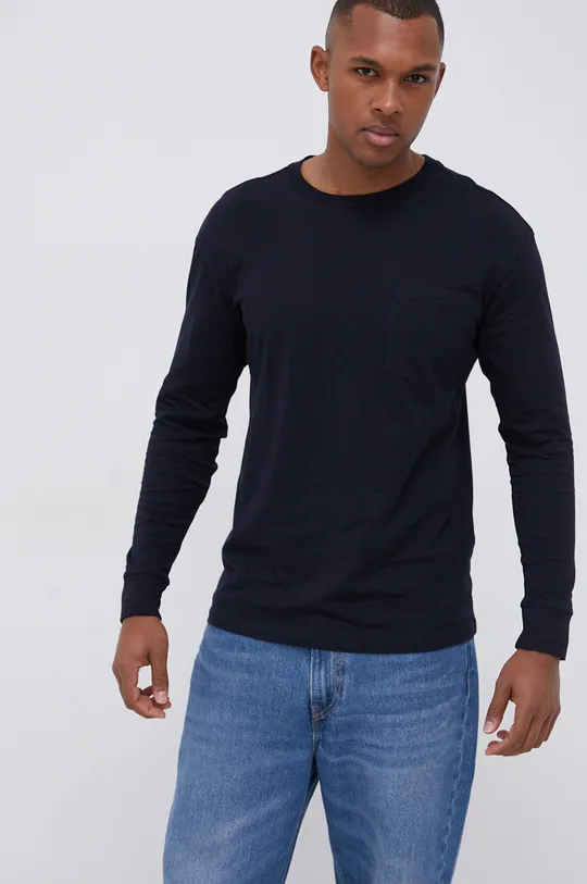 σκούρο μπλε Βαμβακερό πουκάμισο με μακριά μανίκια Premium by Jack&Jones