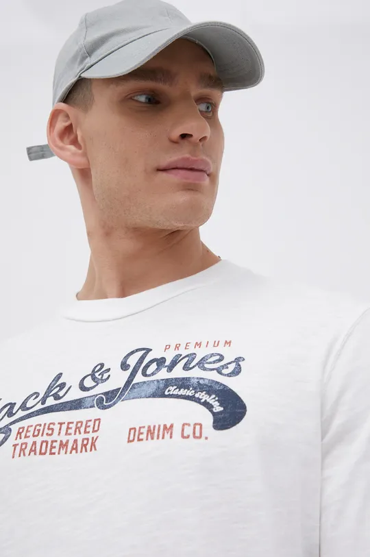 bijela Pamučna majica dugih rukava Premium by Jack&Jones