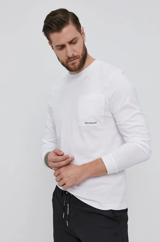 λευκό Longsleeve Calvin Klein Jeans Ανδρικά