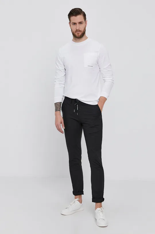 Longsleeve Calvin Klein Jeans λευκό