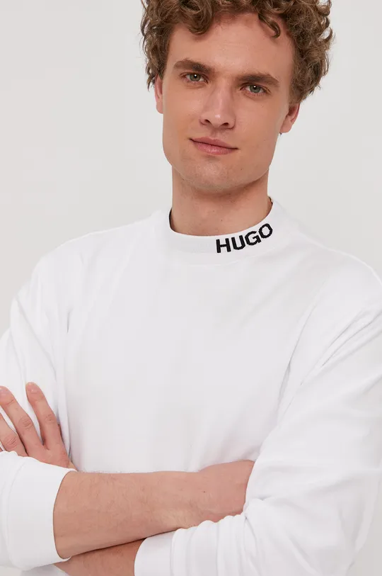 λευκό Βαμβακερή μπλούζα Hugo