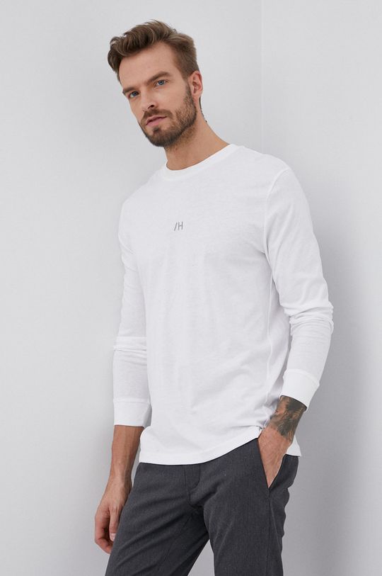 λευκό Βαμβακερό πουκάμισο με μακριά μανίκια Selected Homme