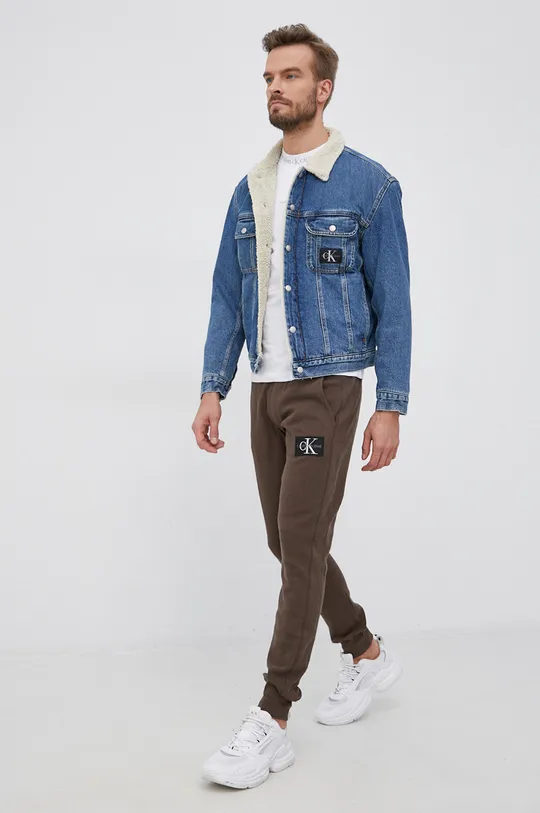 Calvin Klein Jeans Longsleeve bawełniany J30J318642.4890 biały