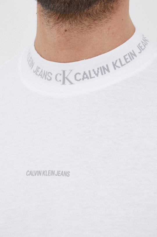 Bavlnené tričko s dlhým rukávom Calvin Klein Jeans Pánsky