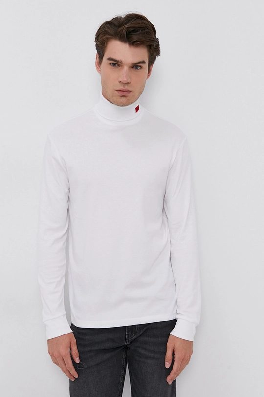 biały Hugo Longsleeve 50455280 Męski