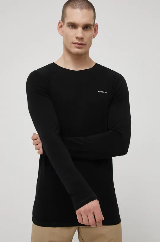 μαύρο Λειτουργικό μακρυμάνικο πουκάμισο Viking Teres Ανδρικά