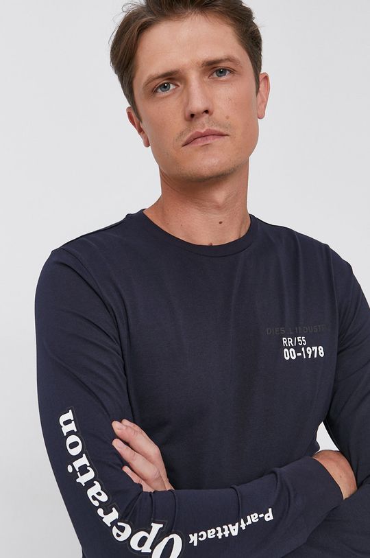 námořnická modř Bavlněné tričko s dlouhým rukávem Diesel