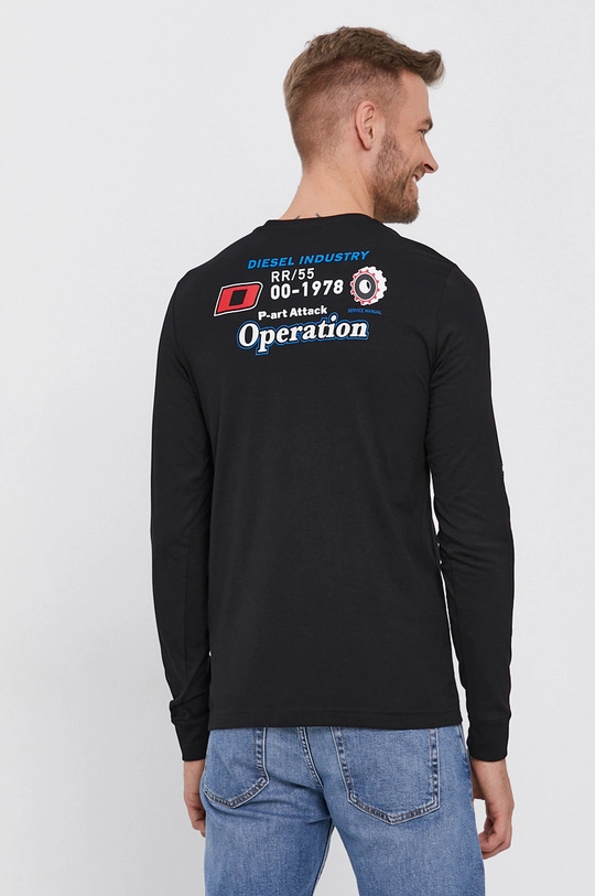 czarny Diesel Longsleeve bawełniany Męski