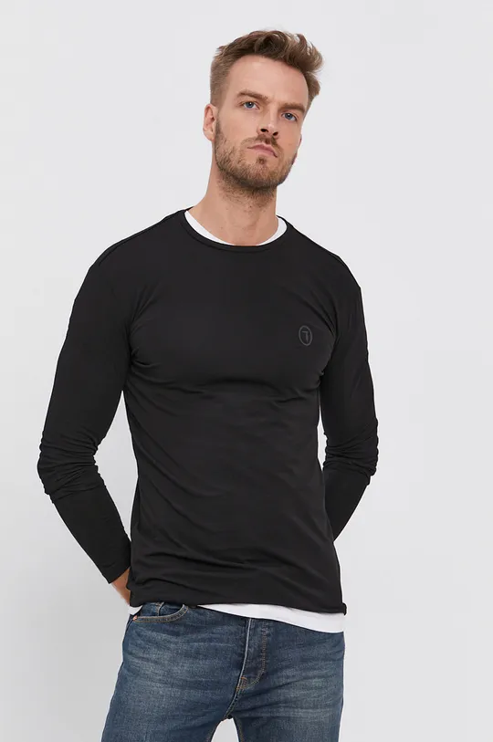 czarny Trussardi Longsleeve Męski