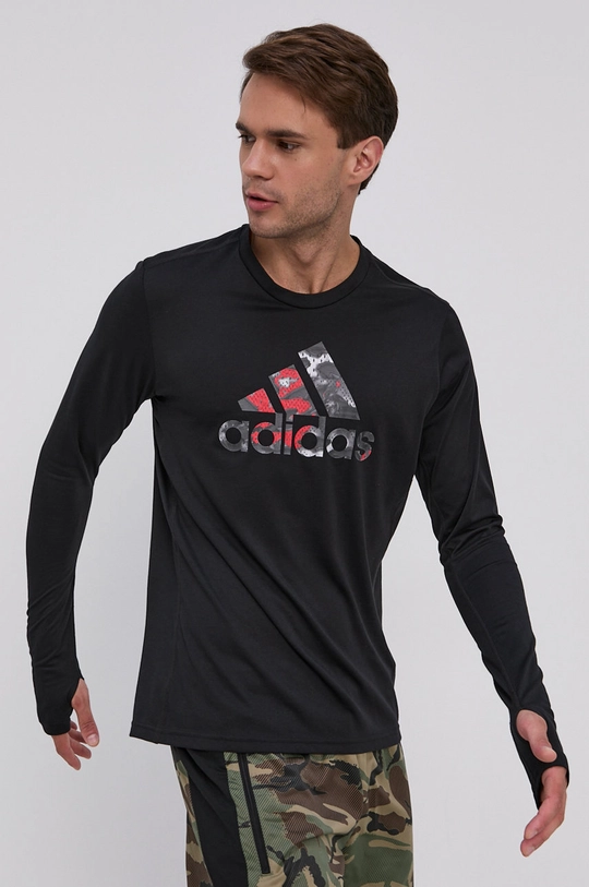 čierna Tričko s dlhým rukávom adidas Performance GV1338