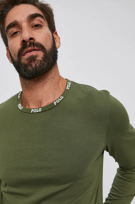 zelená Bavlnené tričko s dlhým rukávom Polo Ralph Lauren