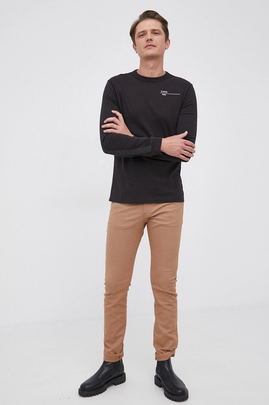 G-Star Raw Longsleeve bawełniany D20199.336 czarny